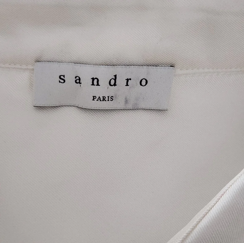 Sandro Cream Ruffle-Neck Silk Blouse - Picture 7 of 10